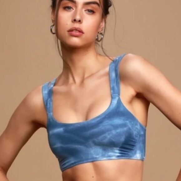 NWT Free People On The Radar Tie Dye Yoga Sports Bra in Blue Size: XS/S - Picture 3 of 12